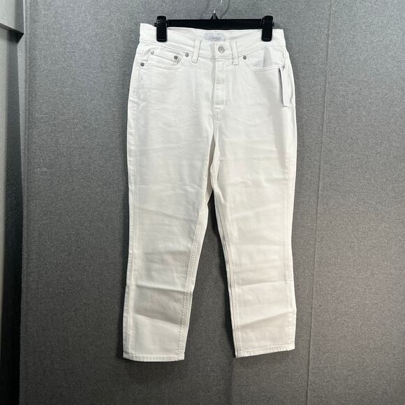 Encore by Idina Menzel Regular High Waisted Crop Jeans Bright White, Reg 6 - Picture 1 of 11